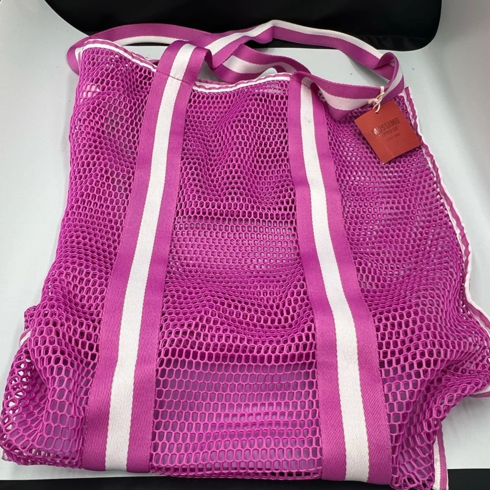 Mossimo Mesh Tote Bag – Pink/Violet Beach Pool Gym Bag – NEW‎ With Tags - Picture 4 of 5
